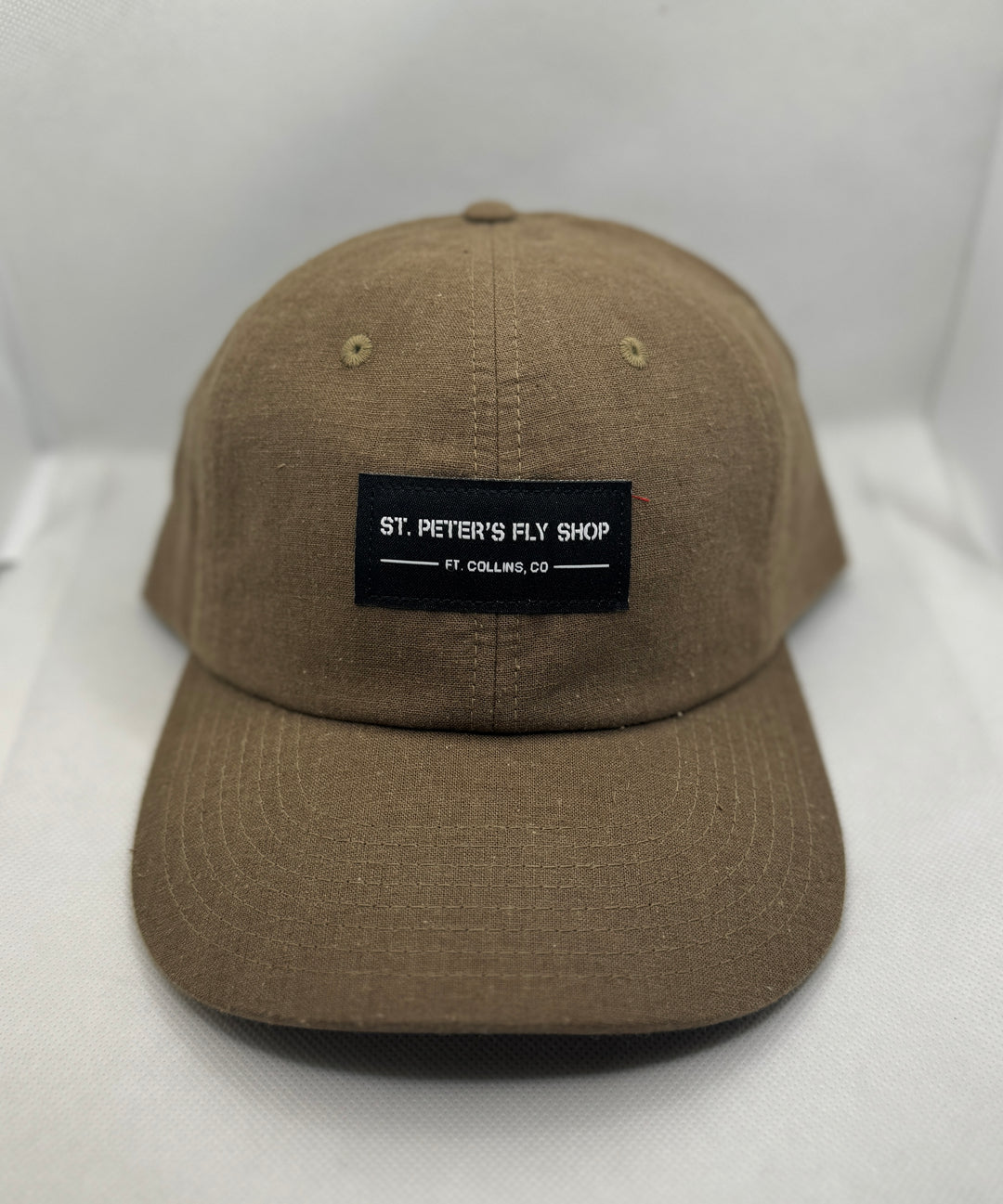 Richardson Sports St. Peter's Woven Label Linen Dad Hat Chocolate Chip One Size