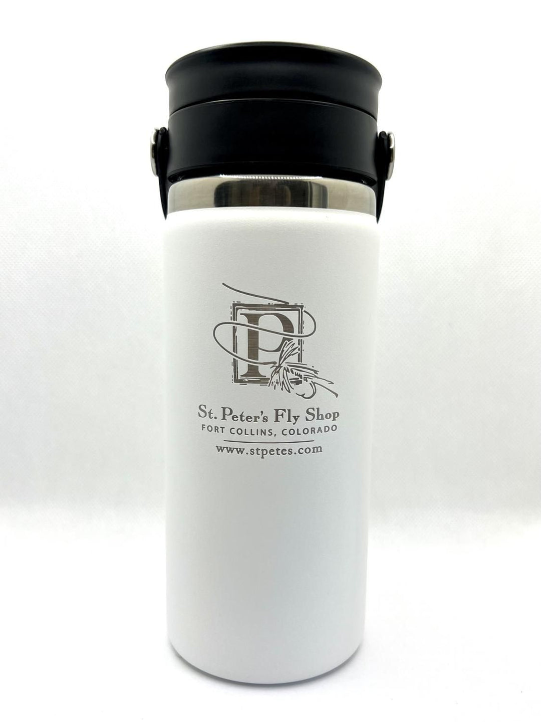 Hydroflask 16oz w Flex Sip Lid White SPFS Classic P Logo