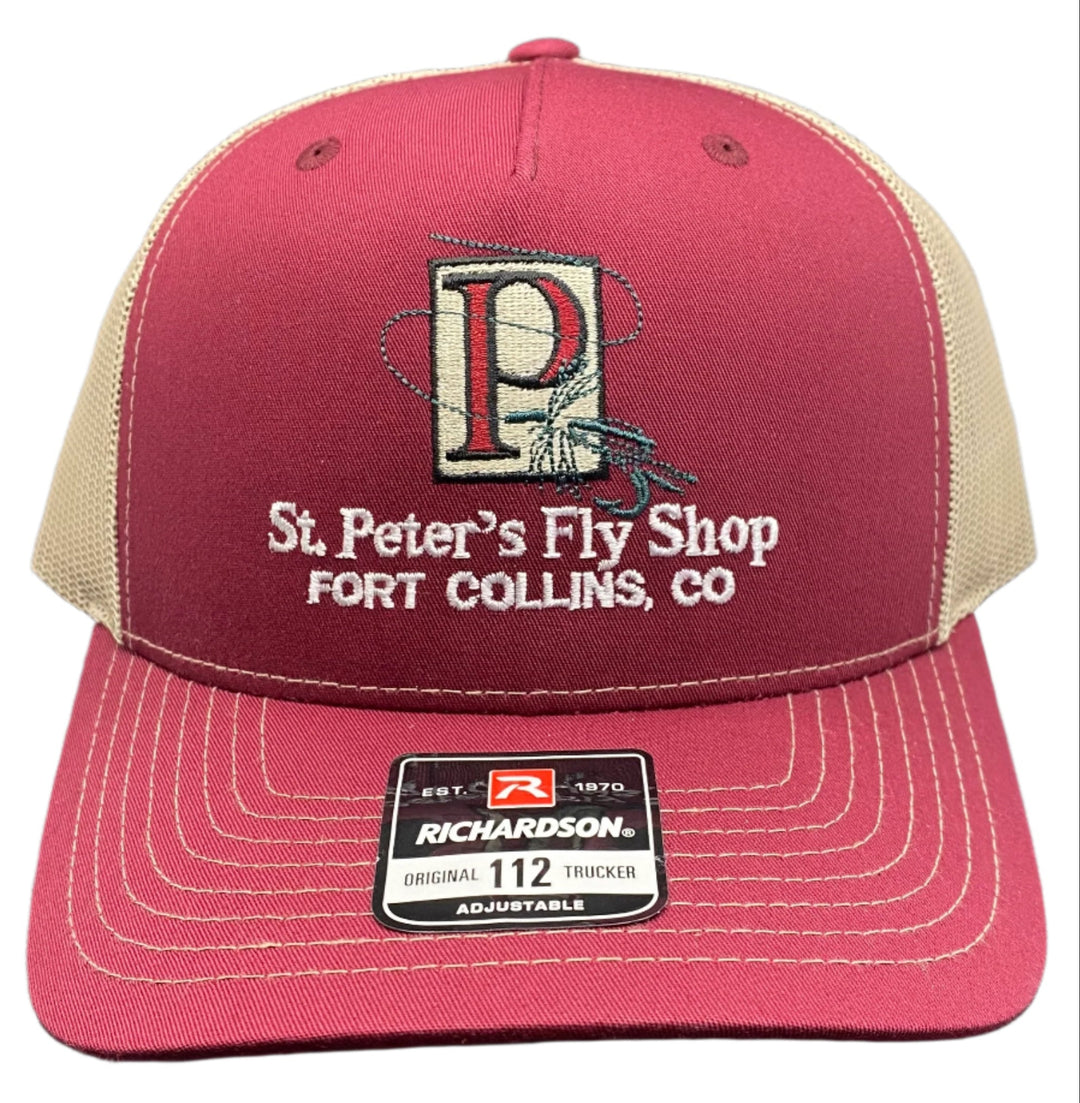 Richardson Sports St. Peter's Classic Logo Trucker Hat Cardinal/Tan