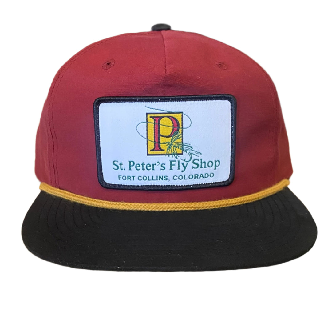 Captuer Headwear St. Peter's Classic Logo Woven Patch Hat Marron/Black/Gold Rope