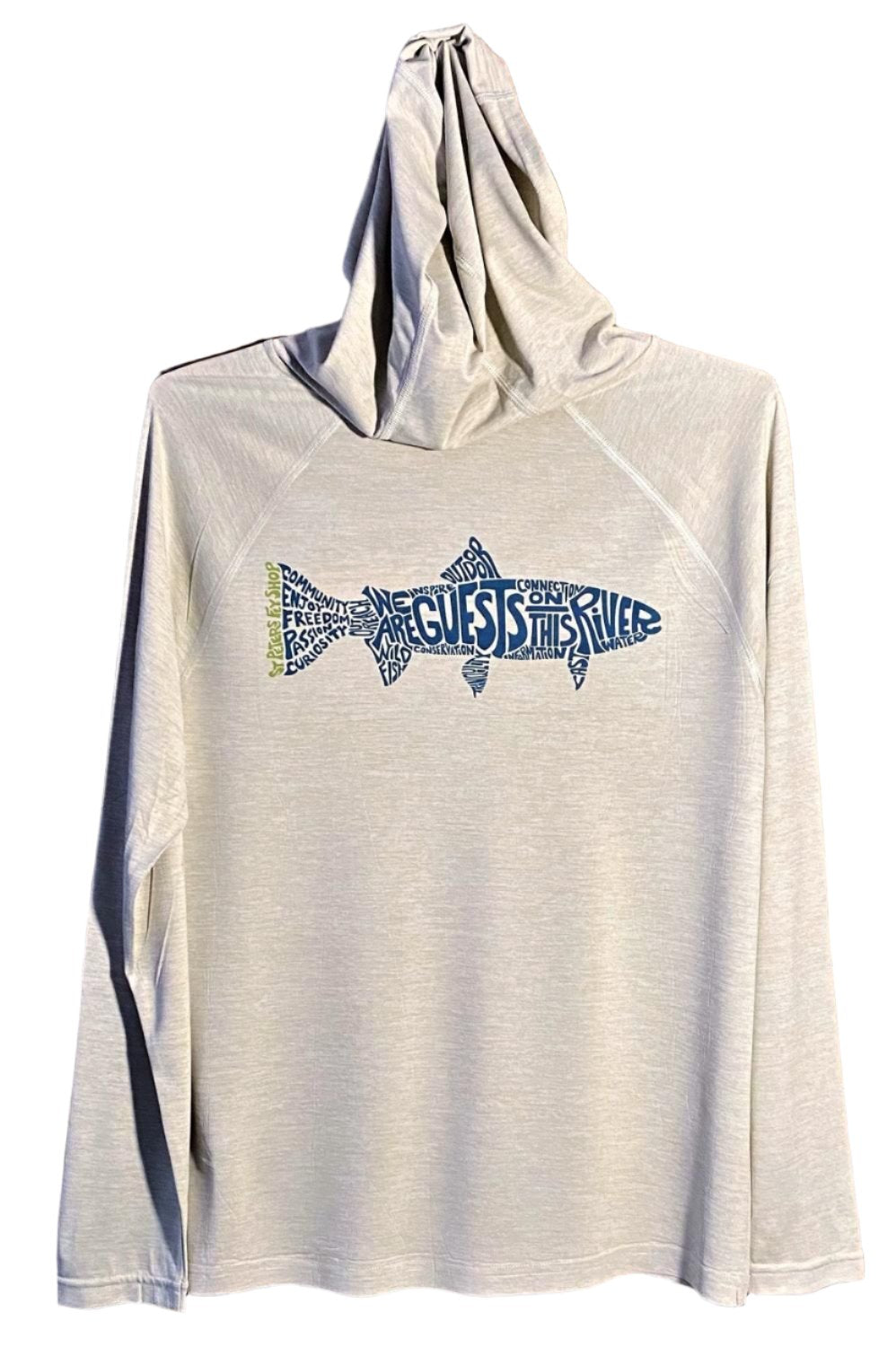 K's Cap Cool Daily Hoody: Pumice X-Dye SPFS Manifesto Blue Logo