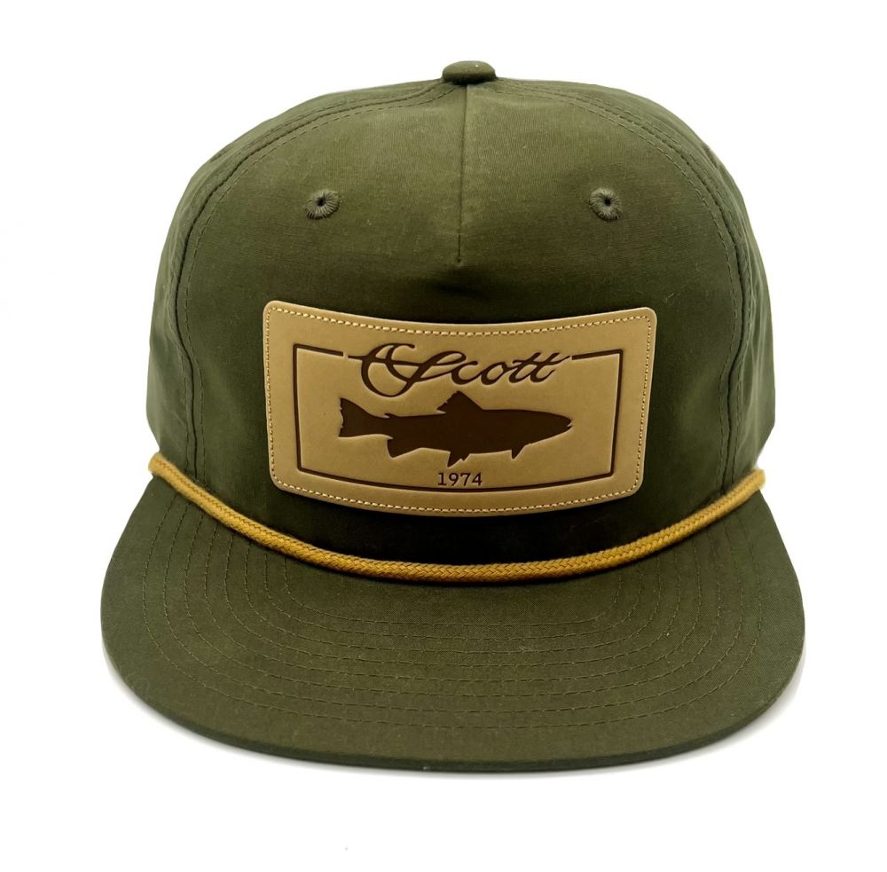 Scott Leather Trout Patch Hat Loden w/ Gold Rope