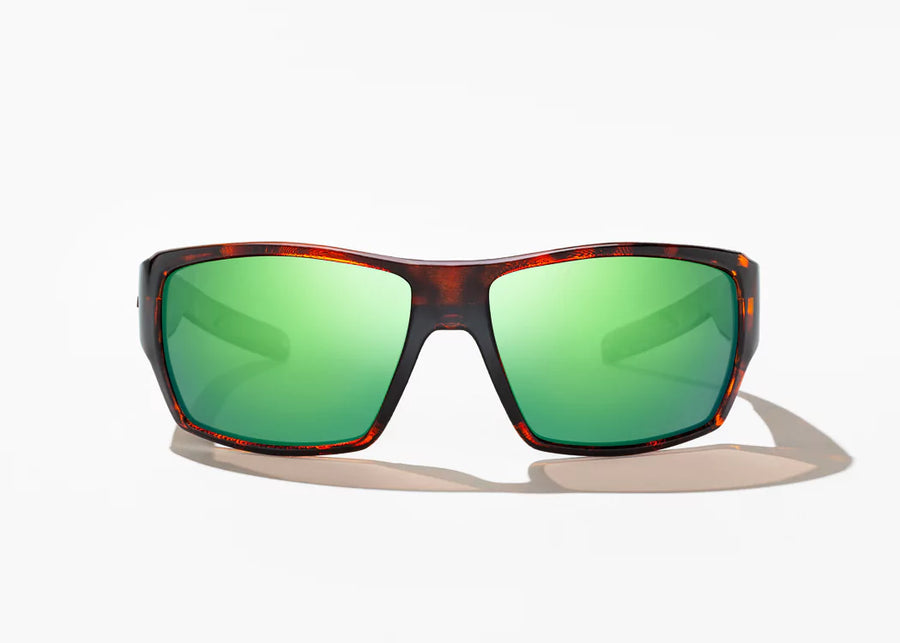 Bajio Vega: Brown Tort Matte Frame / Green Mirror Glass / Large
