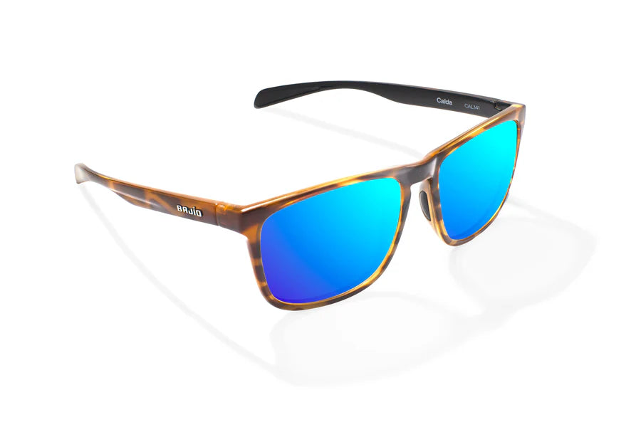 Bajio Calda: Brown Tortoise Gloss Frame / Blue Mirror Glass / Small