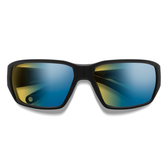 Smith Optics Hookset: Matte Black Frame / ChromaPop Polarchromic Yellow Blue Mirror Glass / Medium to Large