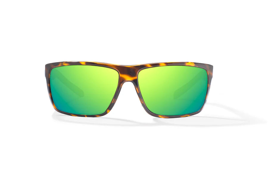 Bajio Sigs Readers: Brown Tort Gloss Frame / Green Mirror Poly / Medium +2.00