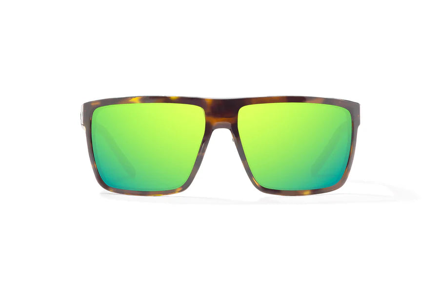 Bajio Toads: Brown Tort Gloss Frame / Green Mirror Glass / Large