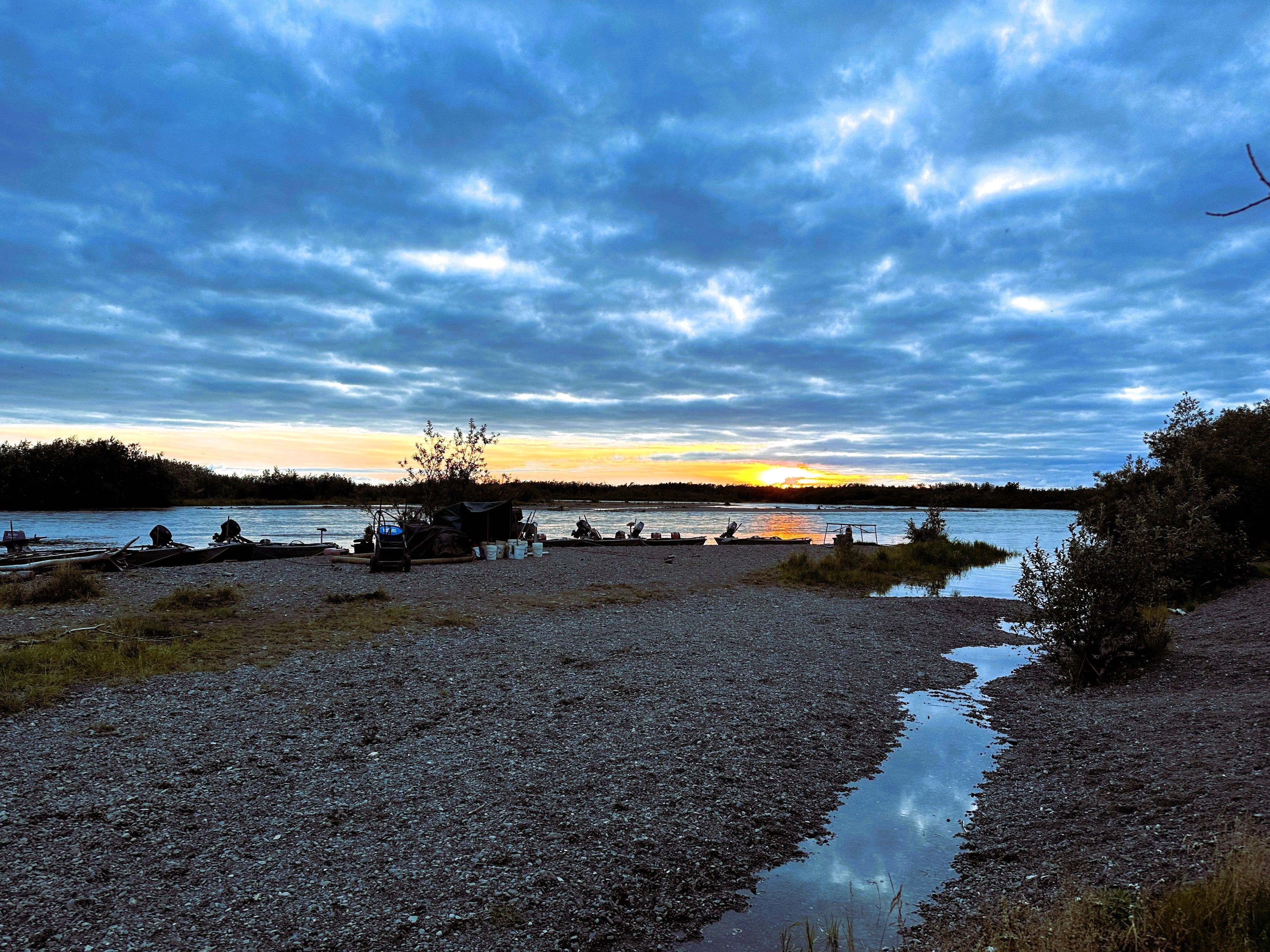 Sunset on river