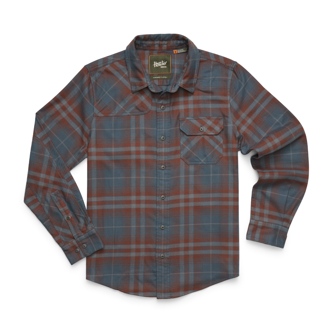 Howler Brothers Harker's Flannel - Kempton Plaid Dark Slate