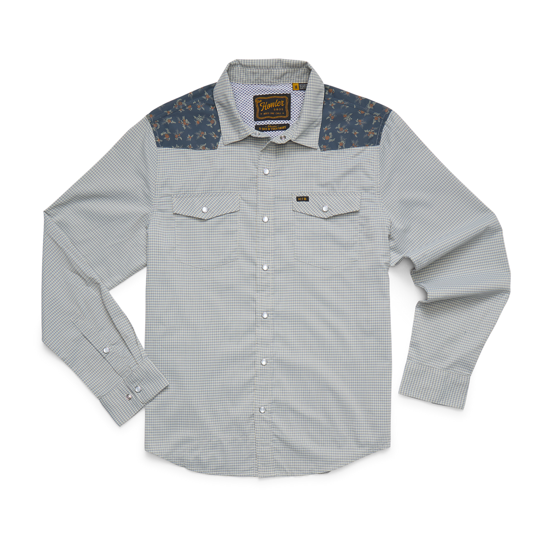 Howler Brothers H Bar B Tech Longsleeve - Rancher Floral Floral: Smoke Blue