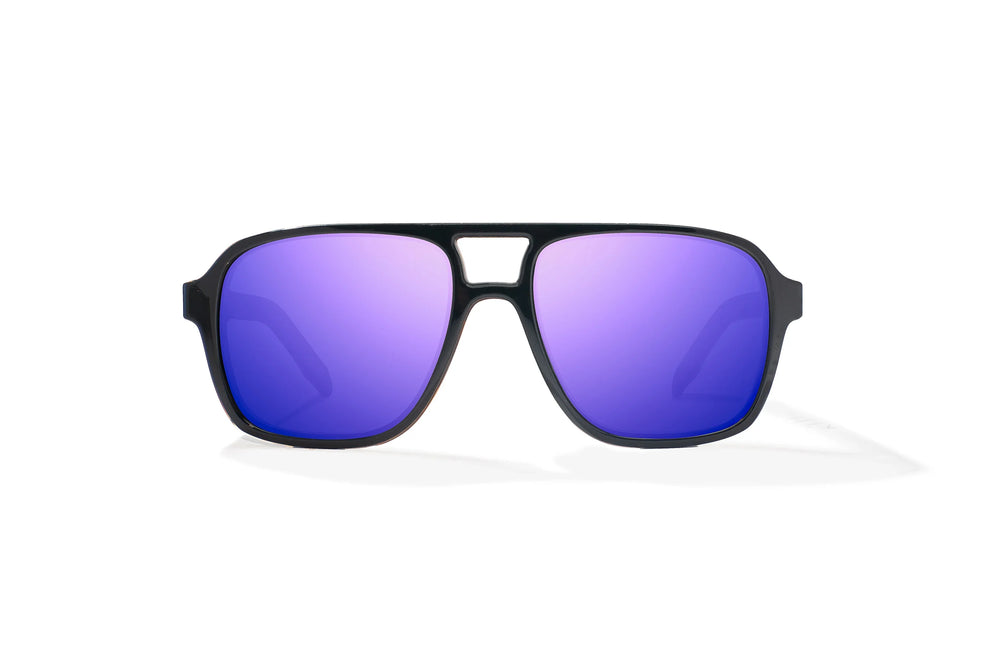 Bajio 12 South: Black Gloss Frame / Violet Mirror Glass / Large