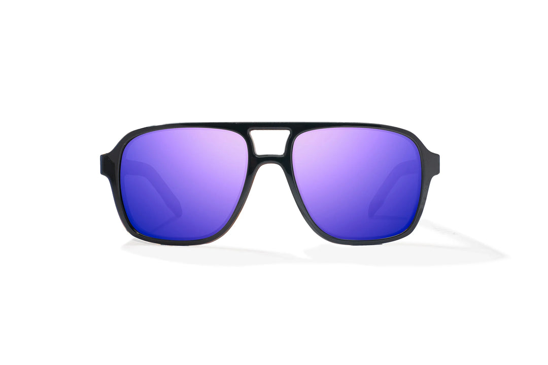 Bajio 12 South: Black Gloss Frame / Violet Mirror Glass / Large