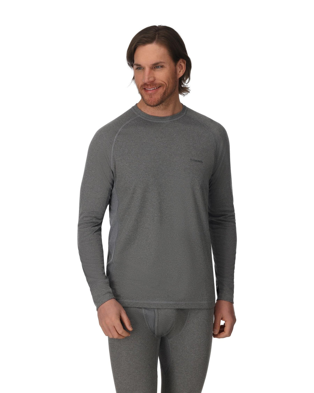 Simms Strata 160 LS Crew - Dark Grey Heather