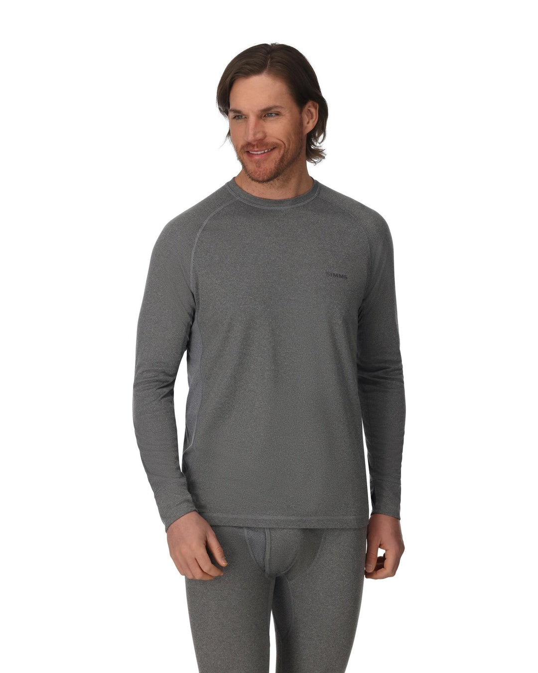 Simms Strata 160 LS Crew - Dark Grey Heather