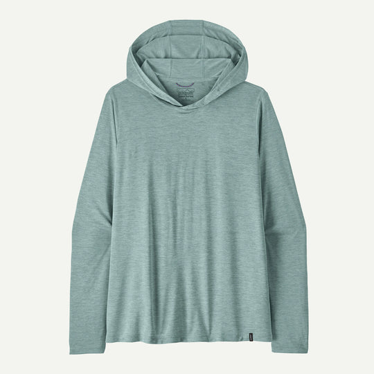 Patagonia W's Cap Cool Daily Hoody Back Manifesto Purple Logo - Thermal Blue - Light Thermal Blue X-Dye