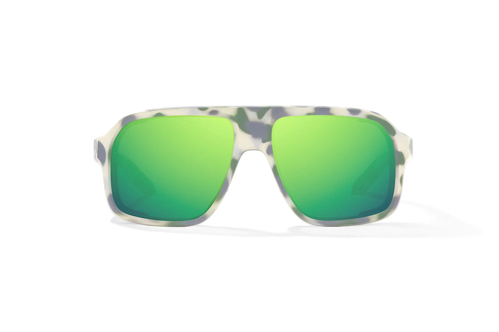 Bajio Cocho: Marsh Camo Matte Frame / Green Mirror Poly / XLarge