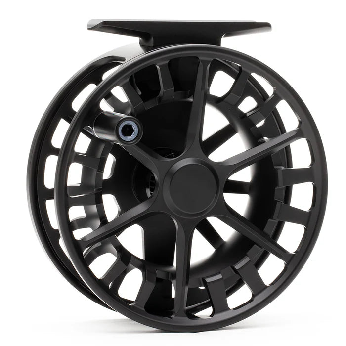 black plastic closed face fishing reel Lamson Guru S-Series: Blackout – St. Peter's Fly Shop