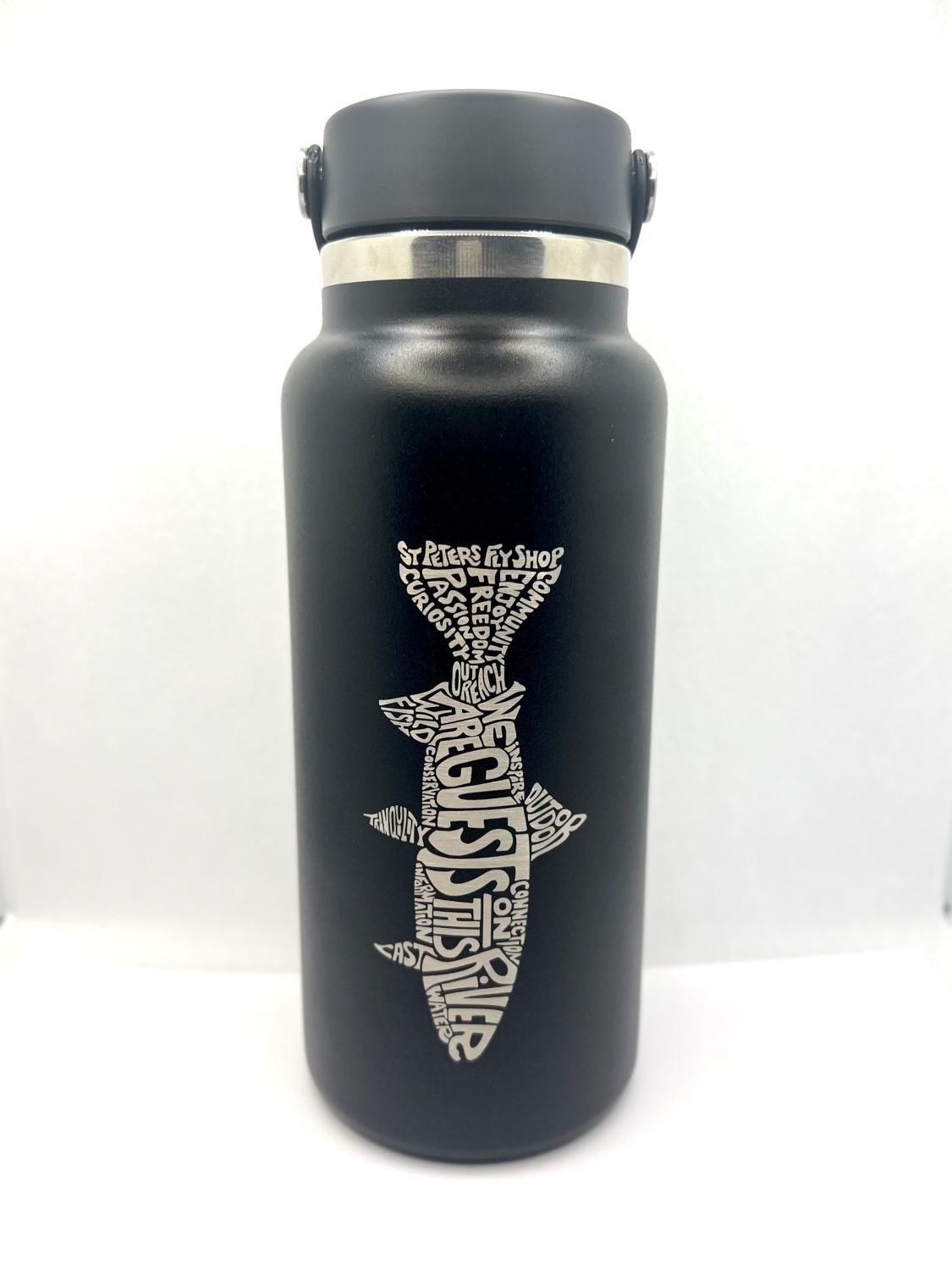 Hydro Flask 32oz Wide Mouth Black Manifesto Logo