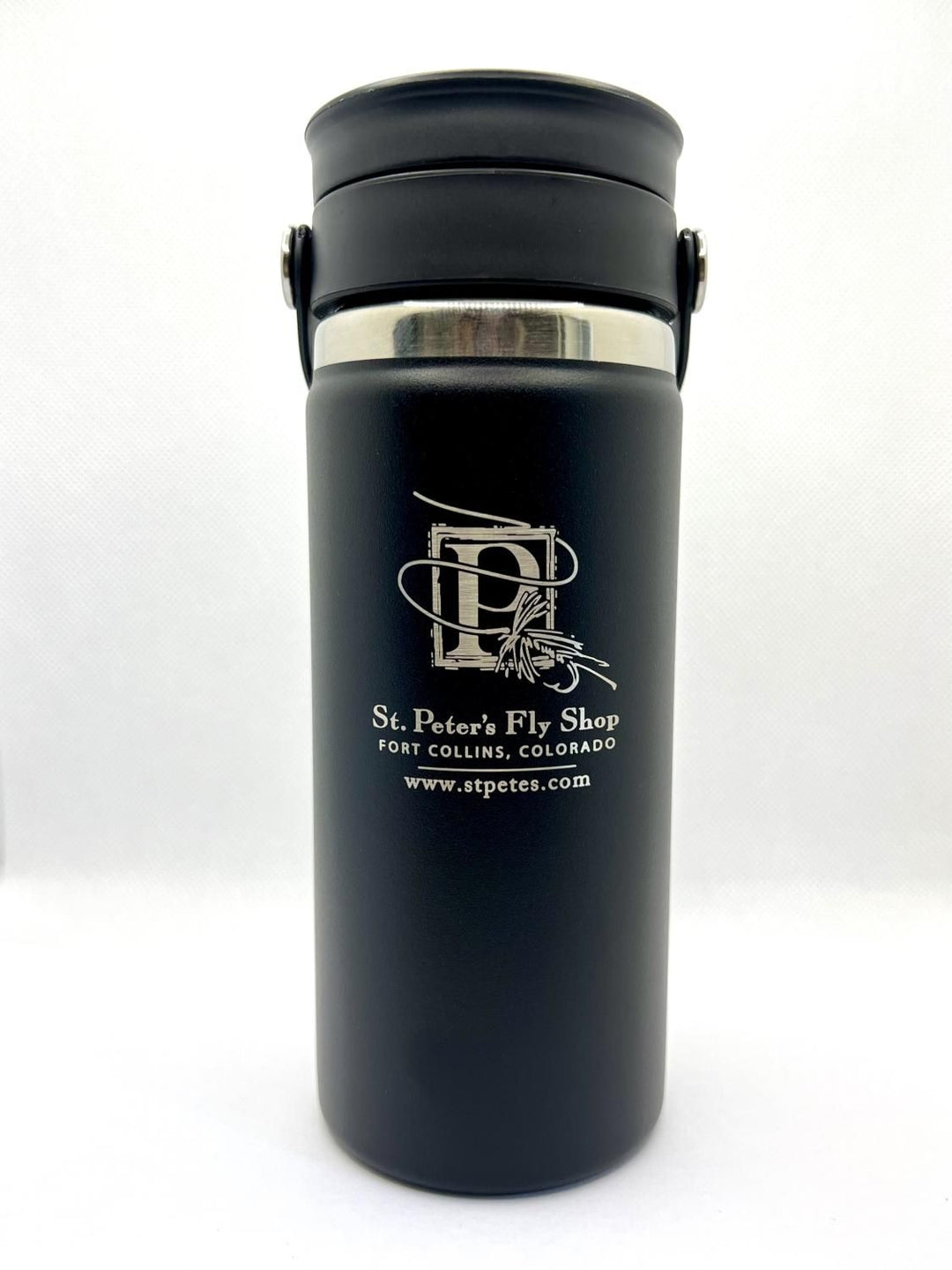 Hydroflask 16oz w Flex Sip Lid Black SPFS Classic P Logo