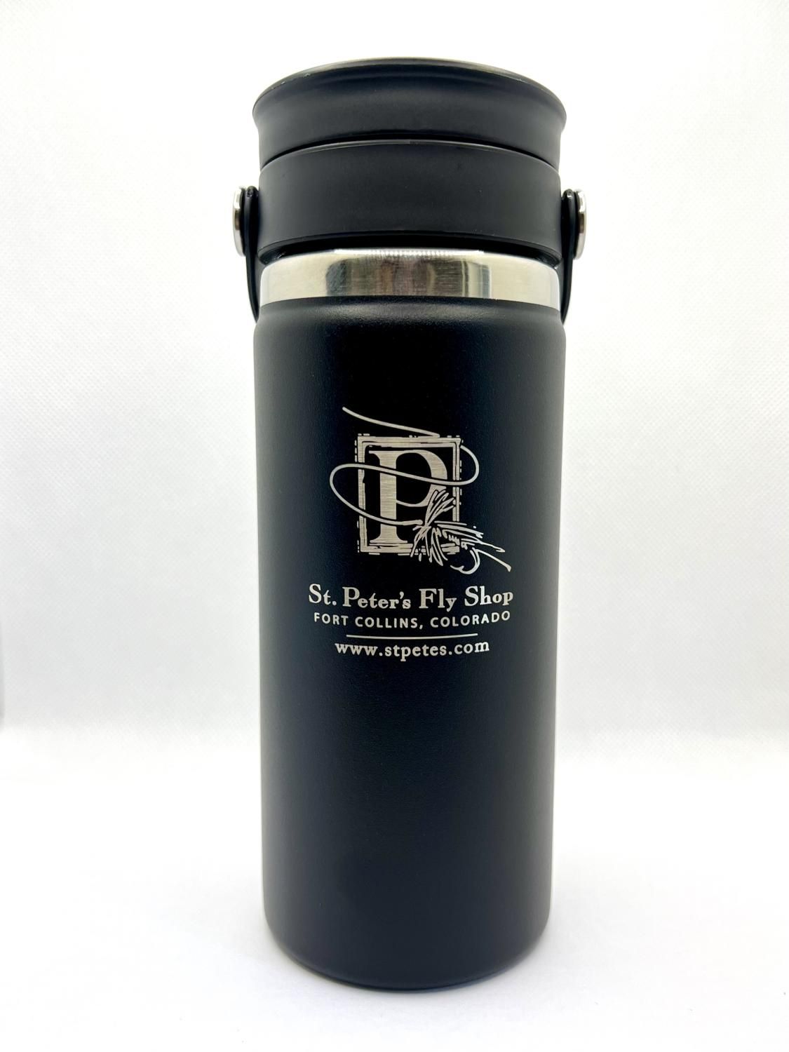 Hydroflask 16oz w Flex Sip Lid Black SPFS Classic P Logo