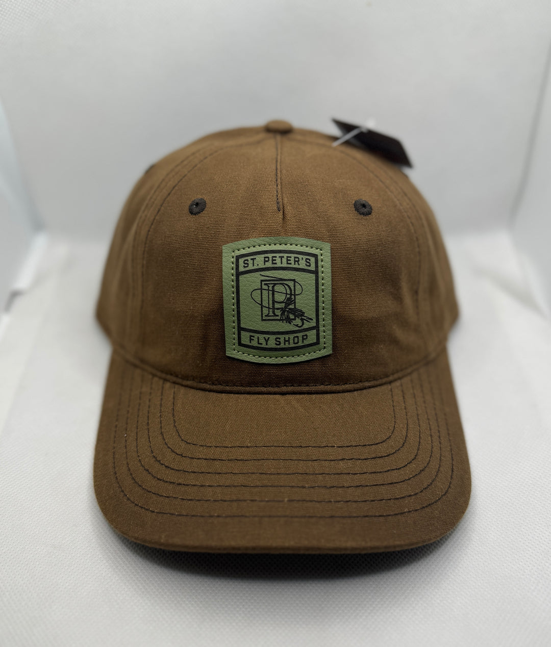 Richardson Sports St. Peter's Classic Logo Olive Leather Patch Waxed Cotton Hat Brown One Size