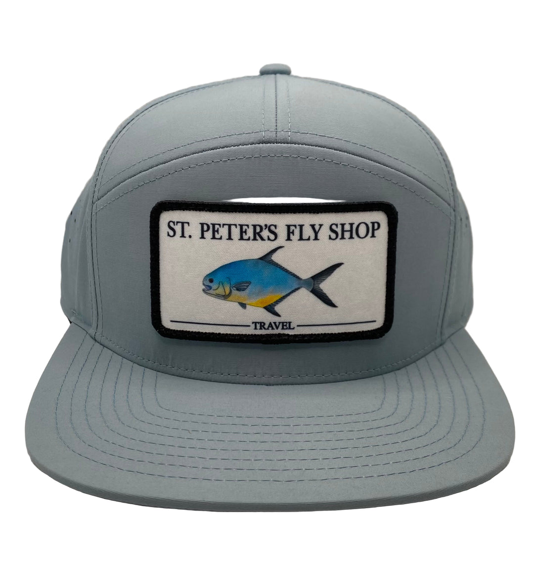 Captuer Headwear St. Peter's Permit Travel Patch 7 Panel Hat Blue Grey