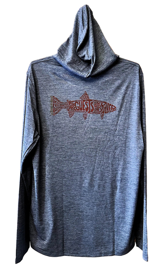 Patagonia Cap Cool Daily Hoody Manifesto Red Logo - Smolder Blue - Light Smolder Blue X-Dye