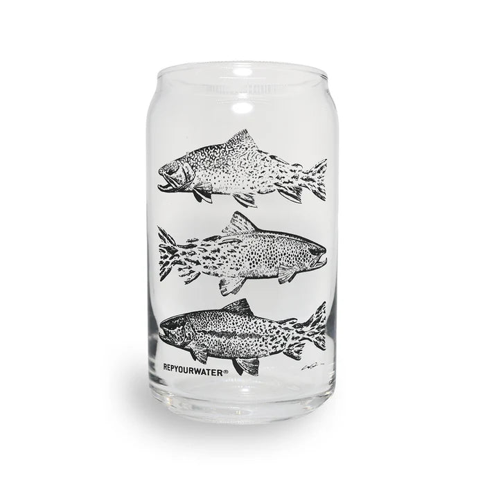 RYW Beer Can Glass Three Snacks 16oz