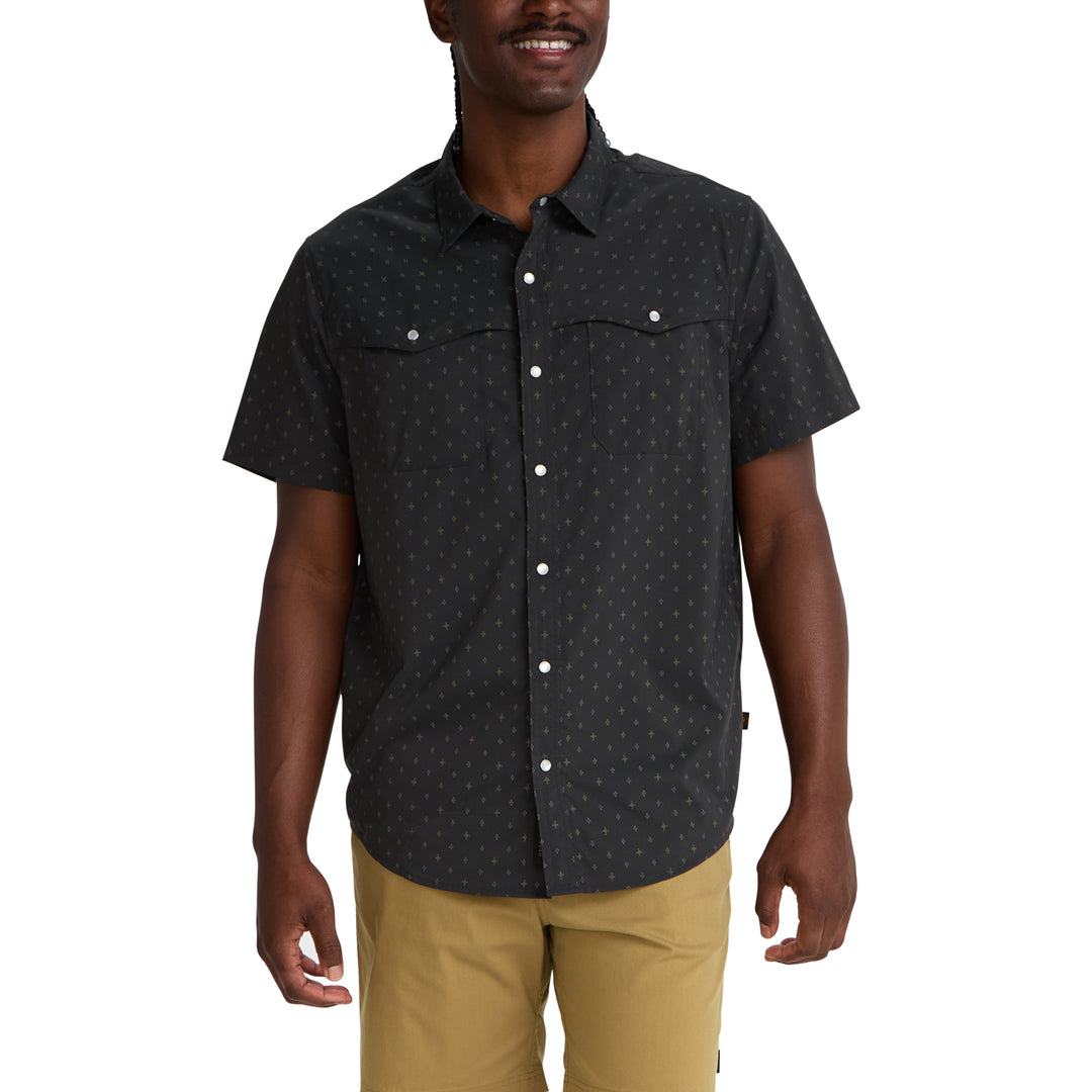 Howler Brothers Open Country Tech Shirt - Supernovas : Antique Black