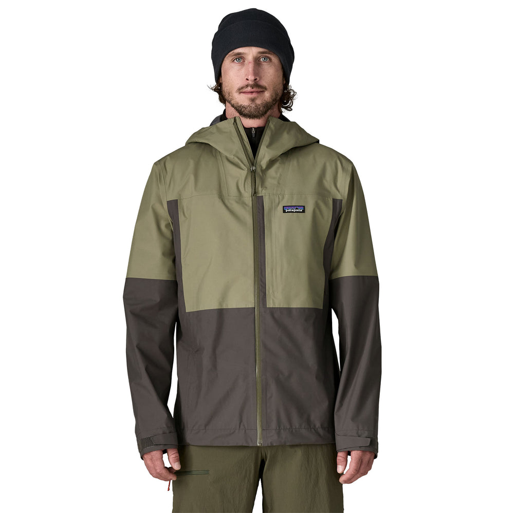 Patagonia Boulder Fork Rain Jacket - Forge Grey w/ River Rock Green