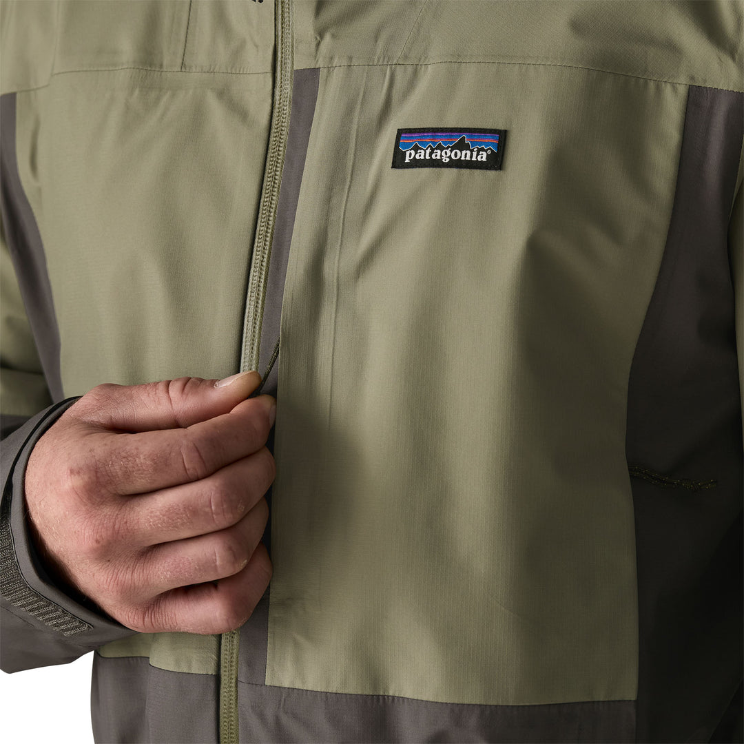 Patagonia Boulder Fork Rain Jacket - Forge Grey w/ River Rock Green