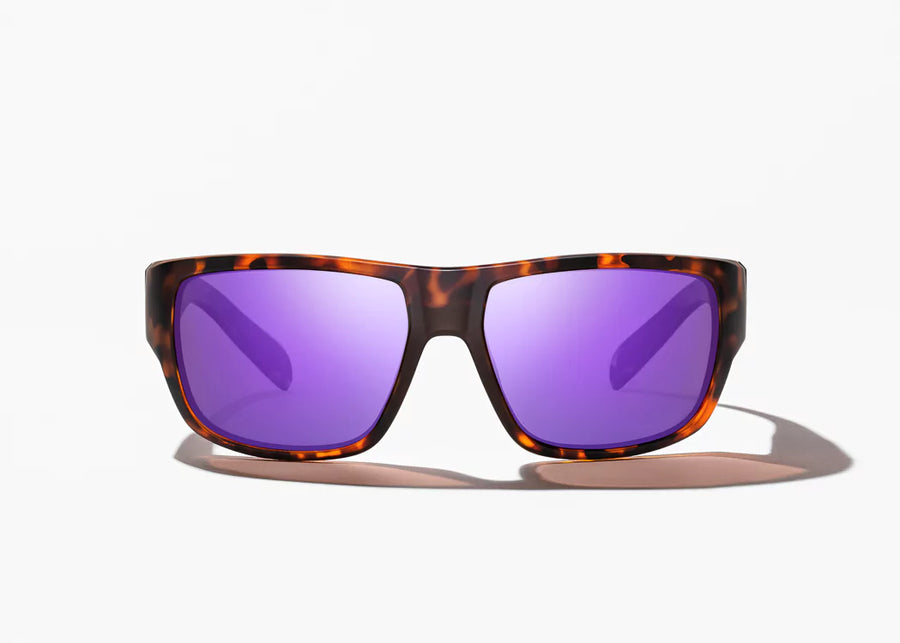 Bajio Piedra: Brown Tortoise Matte Frame / Violet Mirror Glass / Medium