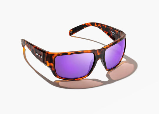 Bajio Piedra: Brown Tortoise Matte Frame / Violet Mirror Glass / Medium