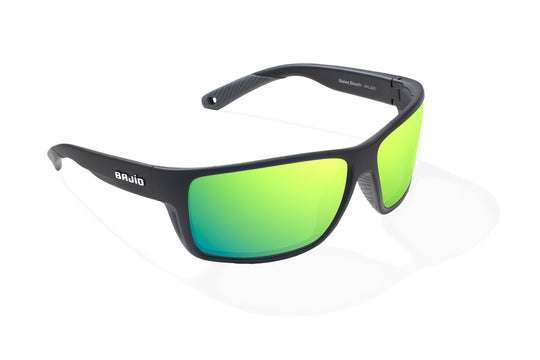 Bajio Bales Beach: Black Matte Frame / Green Mirror Glass / Large