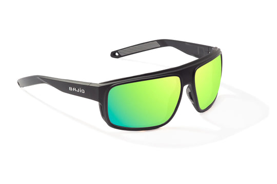 Bajio Greenland: Black Matte Frame / Green Mirror Poly Lens / Large