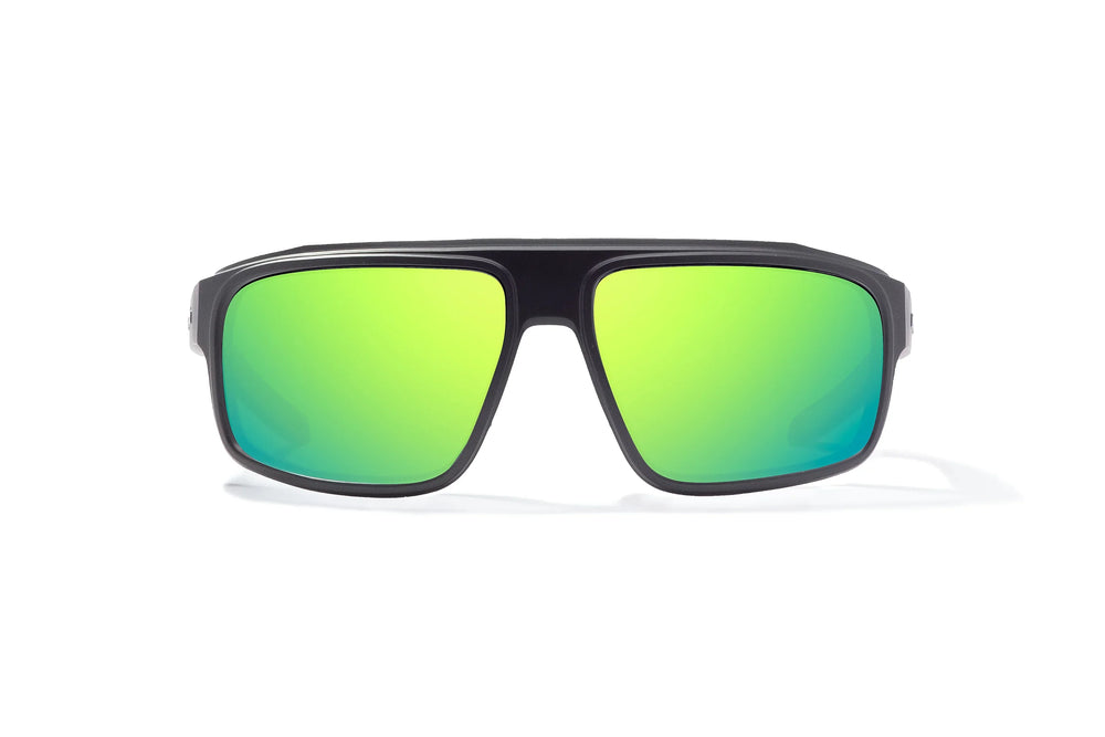 Bajio Greenland: Black Matte Frame / Green Mirror Poly Lens / Large