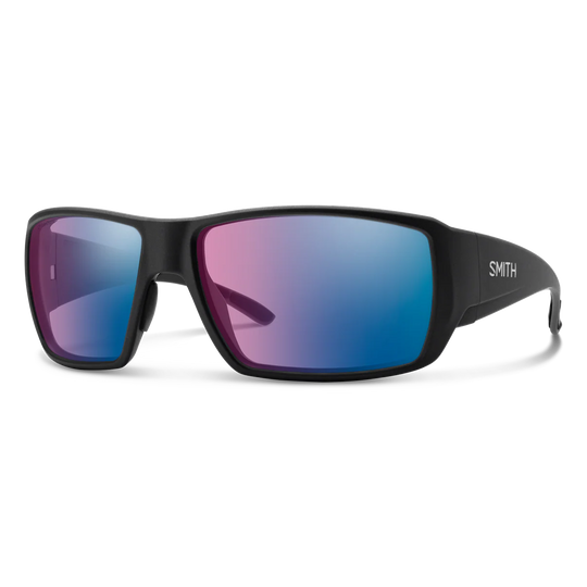 Smith Optics Guide's Choice XL: Matte Black Frame / ChromaPop Polarchromic Rose Blue Mirror Glass / Xlarge
