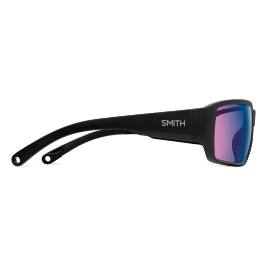 Smith Optics Hookset: Matte Black Frame / ChromaPop Polarchromic Rose Blue Mirror Glass / Medium to Large
