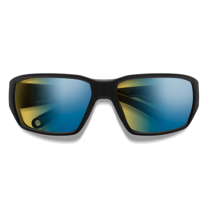 Smith Optics Hookset: Matte Black Frame / ChromaPop Polarchromic Yellow Blue Mirror Glass / Medium to Large