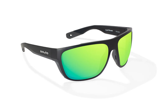 Bajio Las Rocas: Black Matte Frame / Green Mirror Glass / XLarge
