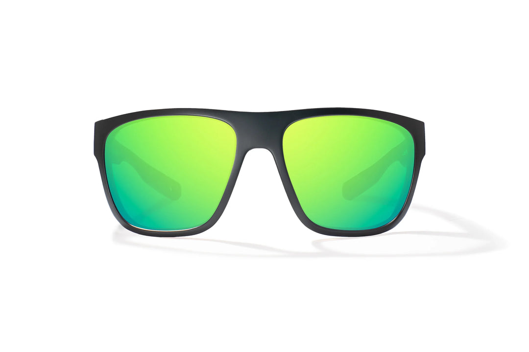 Bajio Las Rocas: Black Matte Frame / Green Mirror Glass / XLarge