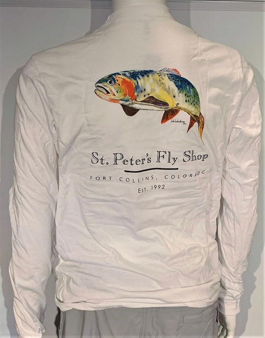 St. Peter's Longsleeve Cutthroat Trout Tee: White