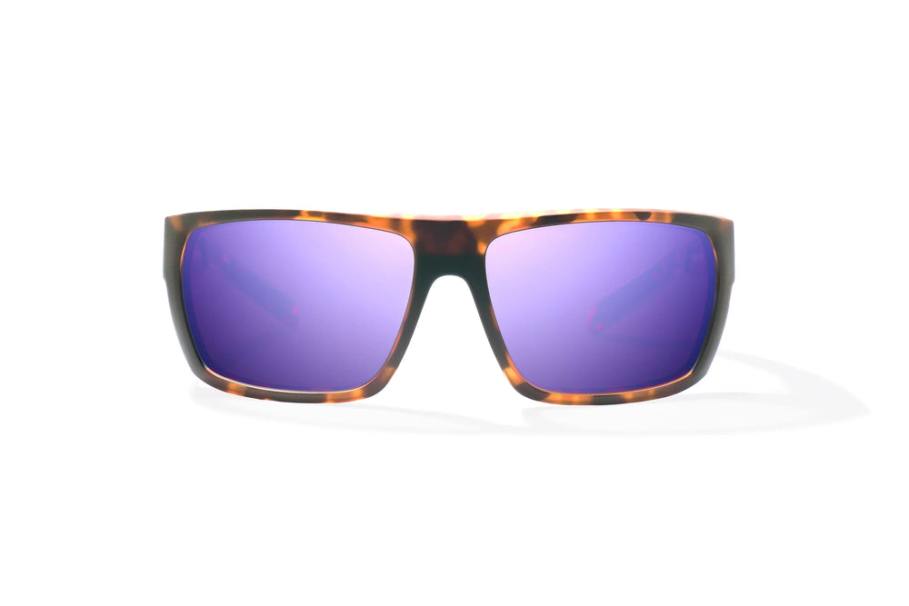Bajio Palometa: Brown Tortoise Matte Frame / Violet Mirror Glass / Medium