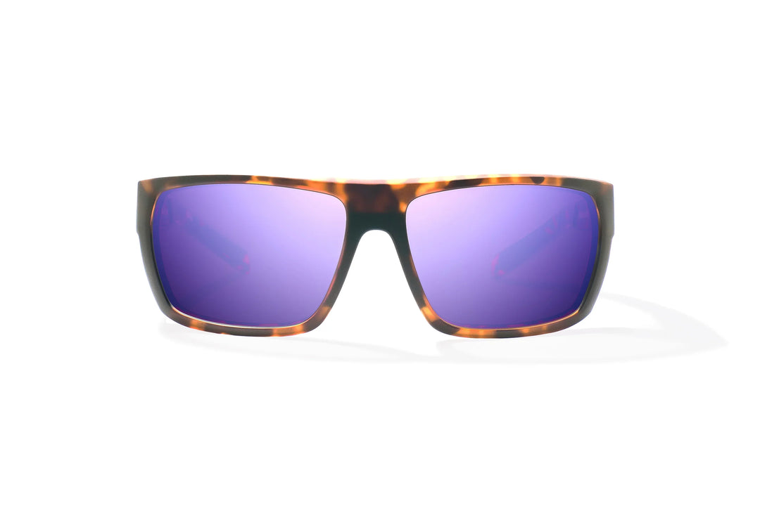 Bajio Palometa: Brown Tortoise Matte Frame / Violet Mirror Glass / Medium