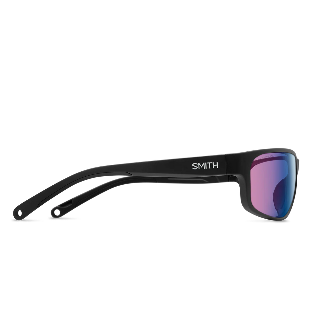 Smith Optics Redding 2: Matte Black Frame / ChromaPop Polarchromic Rose Blue Mirror Glass / Medium to Large