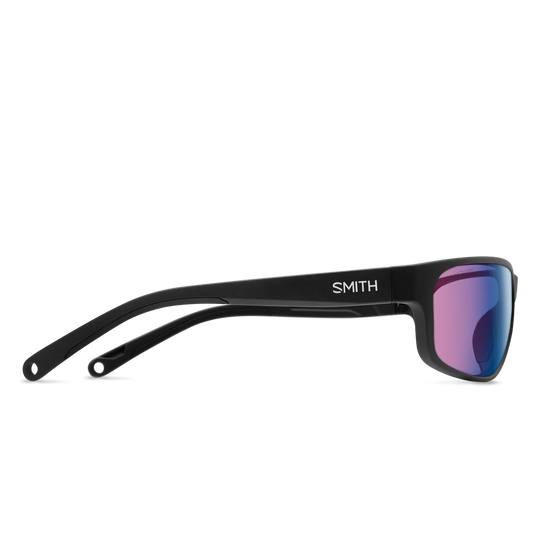 Smith Optics Redding 2: Matte Black Frame / ChromaPop Polarchromic Rose Blue Mirror Glass / Medium to Large