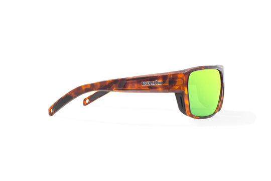 Bajio Rigolets: Brown Tort Gloss Frame / Green Mirror Glass / Small