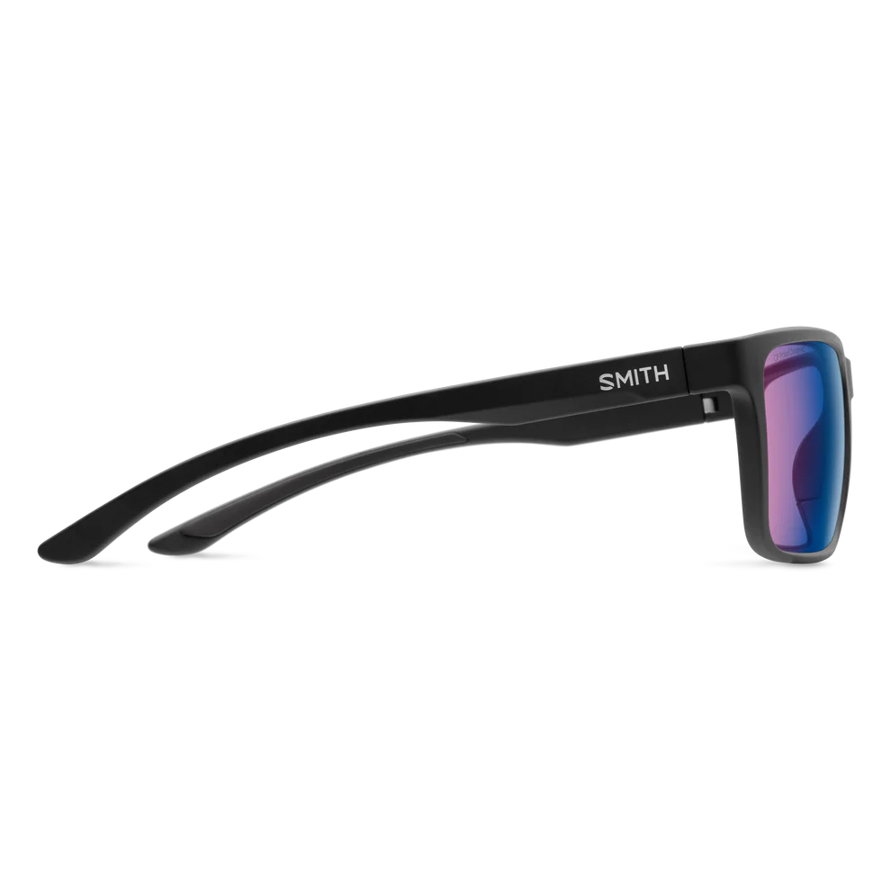 Smith Optics Riptide: Matte Black Frame / ChromaPop Polarchromic Rose Blue Mirror Glass / Medium to Large