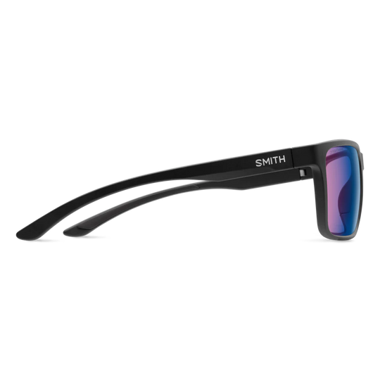 Smith Optics Riptide: Matte Black Frame / ChromaPop Polarchromic Rose Blue Mirror Glass / Medium to Large
