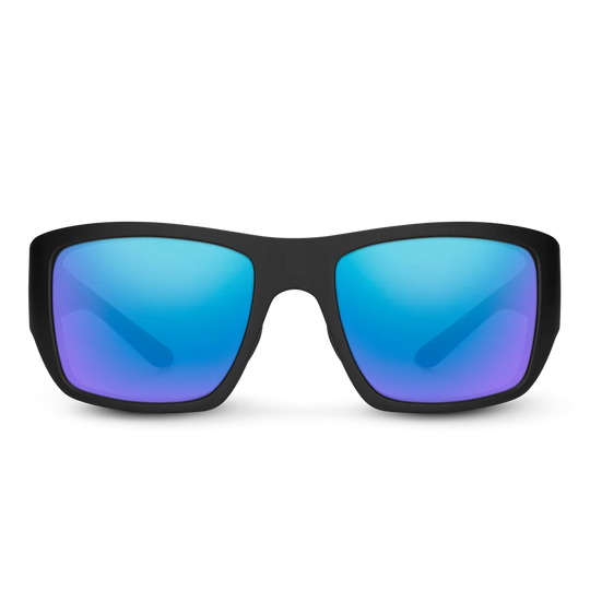 Suncloud Sculpin: Matte Black Frame / Polarized Blue Mirror